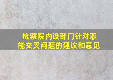 检察院内设部门针对职能交叉问题的建议和意见