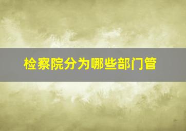 检察院分为哪些部门管