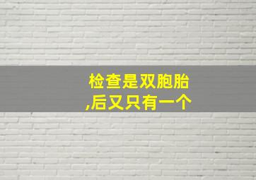 检查是双胞胎,后又只有一个