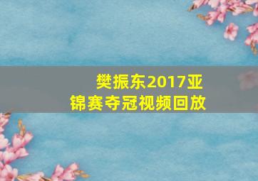 樊振东2017亚锦赛夺冠视频回放