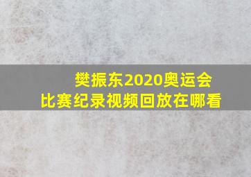 樊振东2020奥运会比赛纪录视频回放在哪看