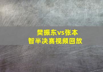 樊振东vs张本智半决赛视频回放