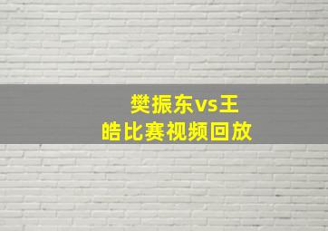 樊振东vs王皓比赛视频回放