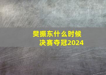 樊振东什么时候决赛夺冠2024