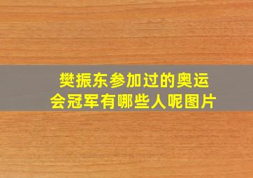 樊振东参加过的奥运会冠军有哪些人呢图片