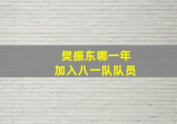 樊振东哪一年加入八一队队员