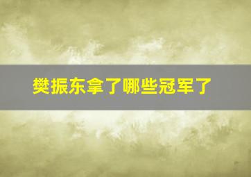 樊振东拿了哪些冠军了