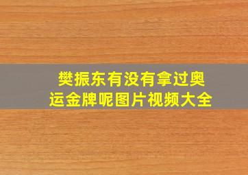 樊振东有没有拿过奥运金牌呢图片视频大全