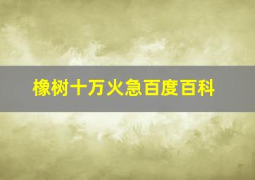 橡树十万火急百度百科