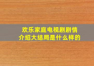 欢乐家庭电视剧剧情介绍大结局是什么样的