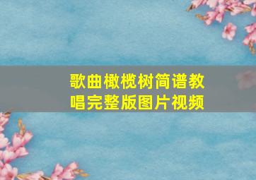 歌曲橄榄树简谱教唱完整版图片视频