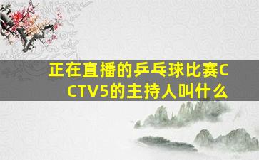 正在直播的乒乓球比赛CCTV5的主持人叫什么