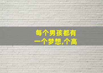 每个男孩都有一个梦想,个高