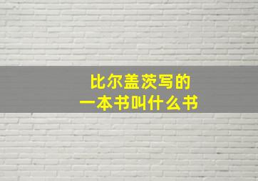 比尔盖茨写的一本书叫什么书