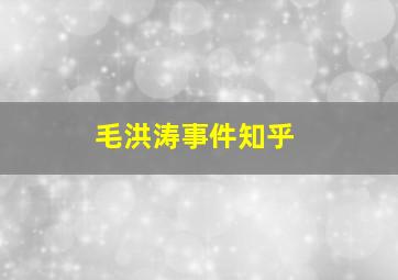 毛洪涛事件知乎