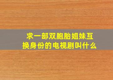 求一部双胞胎姐妹互换身份的电视剧叫什么