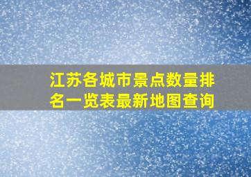 江苏各城市景点数量排名一览表最新地图查询