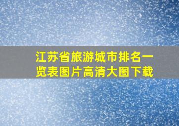 江苏省旅游城市排名一览表图片高清大图下载