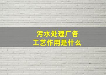 污水处理厂各工艺作用是什么