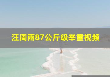 汪周雨87公斤级举重视频