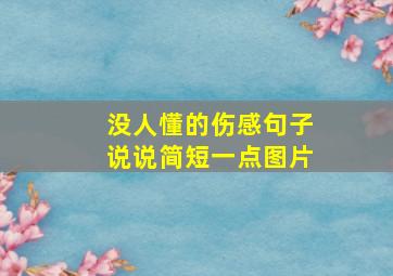 没人懂的伤感句子说说简短一点图片