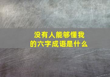 没有人能够懂我的六字成语是什么