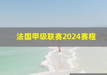 法国甲级联赛2024赛程