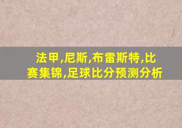 法甲,尼斯,布雷斯特,比赛集锦,足球比分预测分析