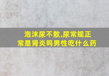 泡沫尿不散,尿常规正常是肾炎吗男性吃什么药