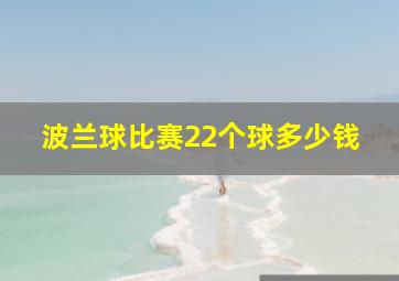 波兰球比赛22个球多少钱