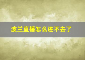 波兰直播怎么进不去了