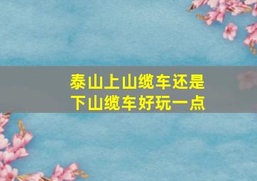 泰山上山缆车还是下山缆车好玩一点