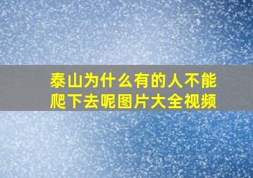 泰山为什么有的人不能爬下去呢图片大全视频