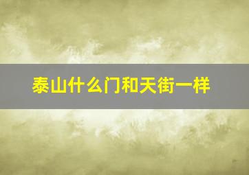 泰山什么门和天街一样