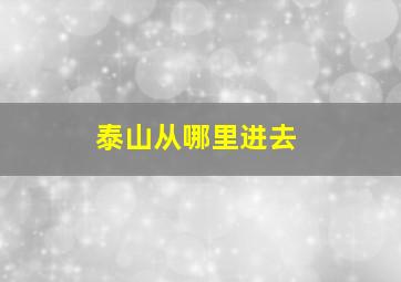 泰山从哪里进去