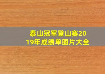 泰山冠军登山赛2019年成绩单图片大全