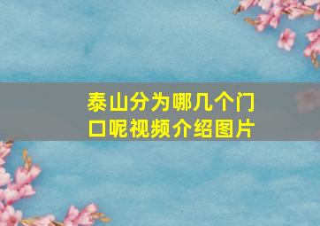 泰山分为哪几个门口呢视频介绍图片