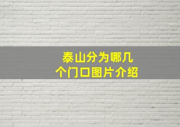 泰山分为哪几个门口图片介绍