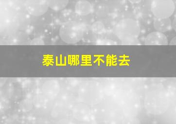 泰山哪里不能去