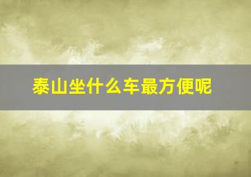 泰山坐什么车最方便呢