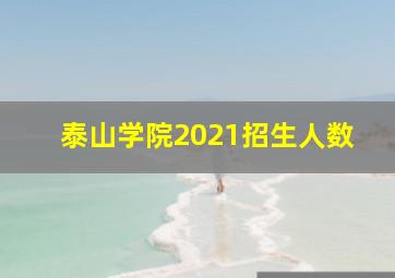 泰山学院2021招生人数