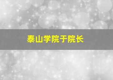 泰山学院于院长