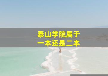 泰山学院属于一本还是二本