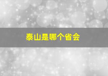 泰山是哪个省会