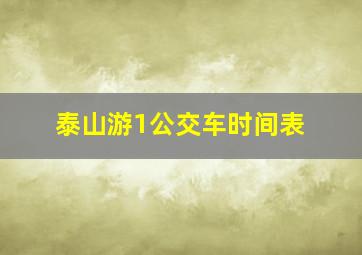 泰山游1公交车时间表