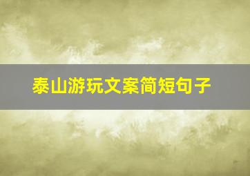 泰山游玩文案简短句子