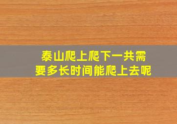 泰山爬上爬下一共需要多长时间能爬上去呢