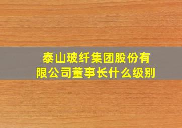 泰山玻纤集团股份有限公司董事长什么级别