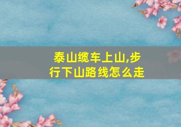 泰山缆车上山,步行下山路线怎么走