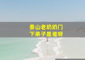 泰山老奶奶门下弟子是谁呀